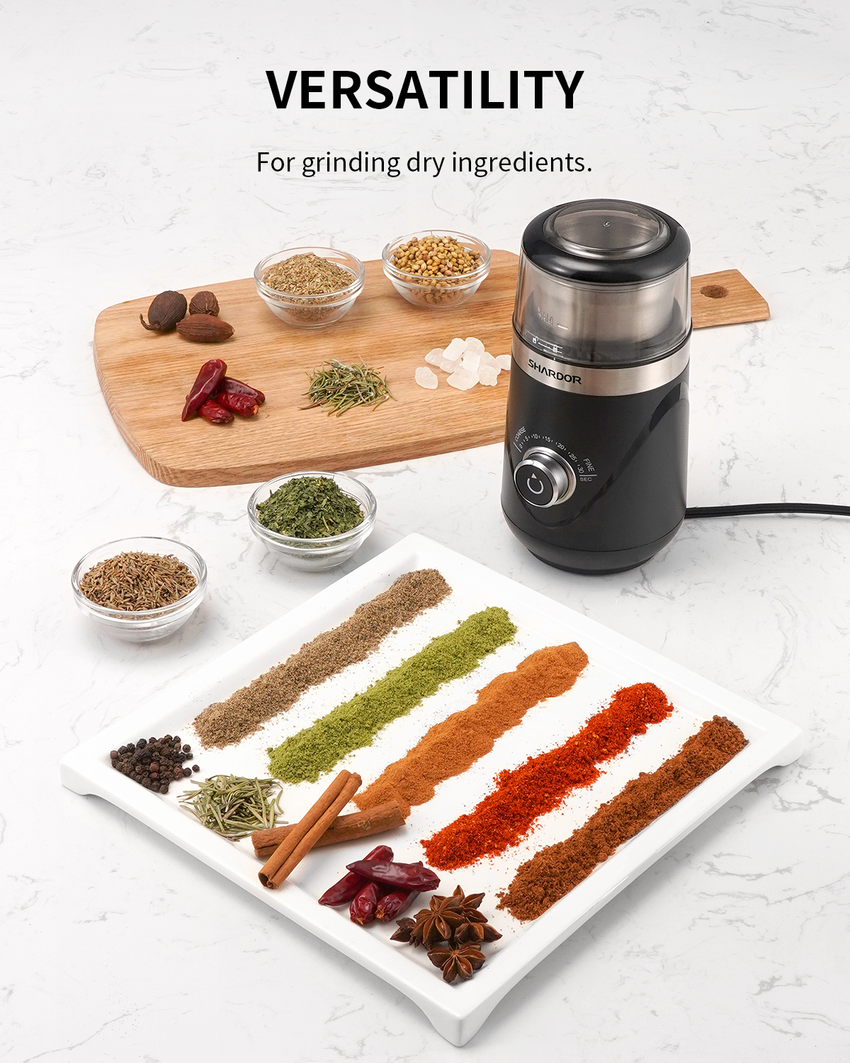 SHARDOR Adjustable Coffee Grinder Electric, Herb Grinder, Spice Grinde –  Kaffa Abode