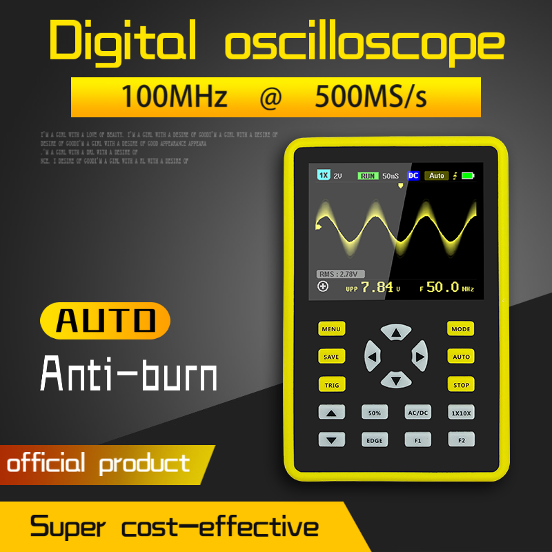 DANIU ADS5012H Digital 2.4-inch TFT Screen Anti-burn Oscilloscope 500MS/s Sampli 
