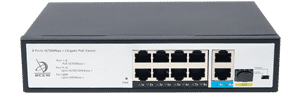 8 Ports 10/100Mbps PoE Switch with 2 Gigabit RJ45 and 1 SFP Uplink-07