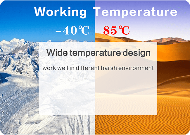 Working temperature -40~85℃