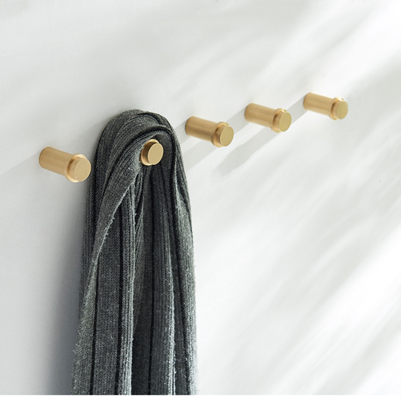 Gold Wall Mounted Hooks Solid Brass Coat Hooks For Door Towel Key