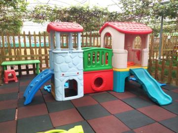wooden playhouse with slide sale