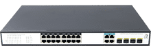 16 Ports Gigabit PoE Switch with 4 Gigabit Combo Uplink