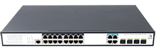 16 Port Gigabit Managed PoE Switch with 4 Gigabit Combo Uplink,benchu-group
