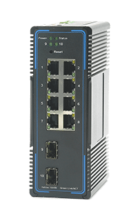 8 Ports 10/100/1000Mbps RJ45 and 2 Gigabit SFP Managed Industrial Switch